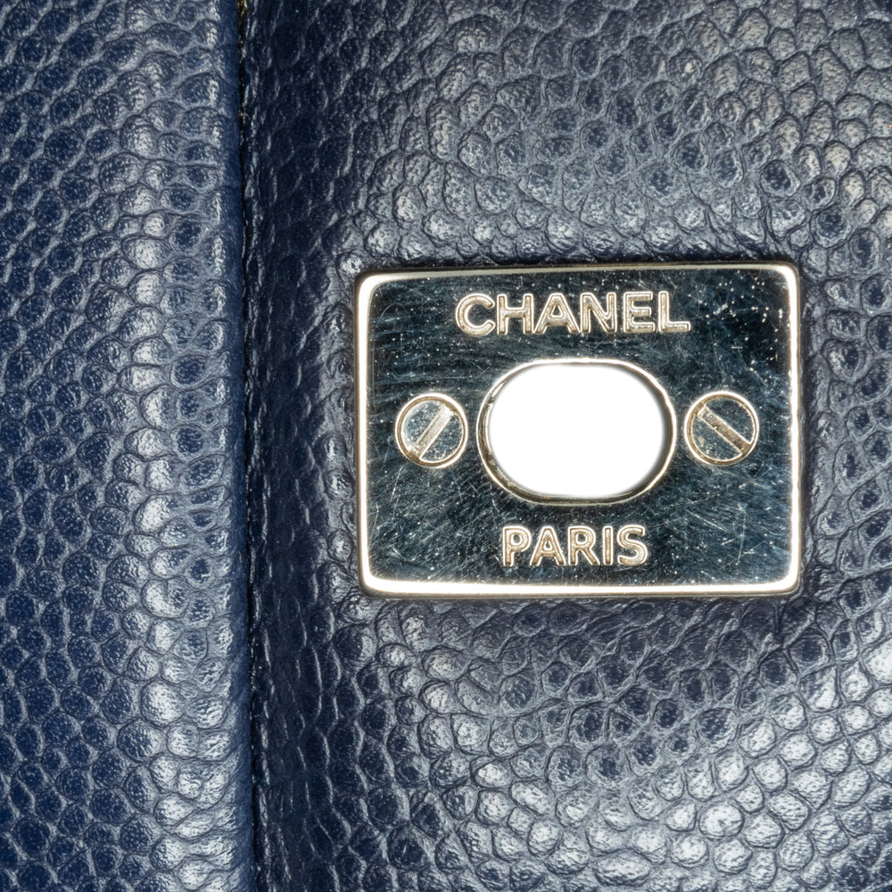 Chanel Jumbo Classic Caviar Double Flap Blue