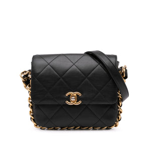 Chanel Small Quilted Calfskin Framing Chain Flap Black