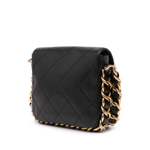 Chanel Small Quilted Calfskin Framing Chain Flap Black