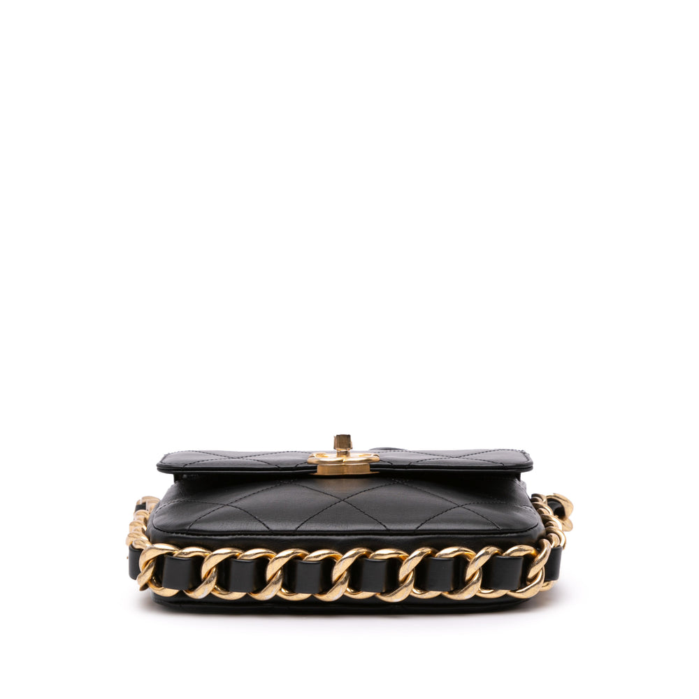 Chanel Small Quilted Calfskin Framing Chain Flap Black