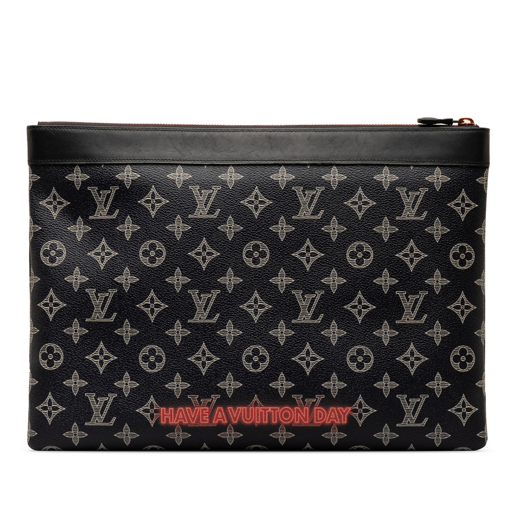 Louis Vuitton Monogram Ink Upside Down Apollo Pochette Black