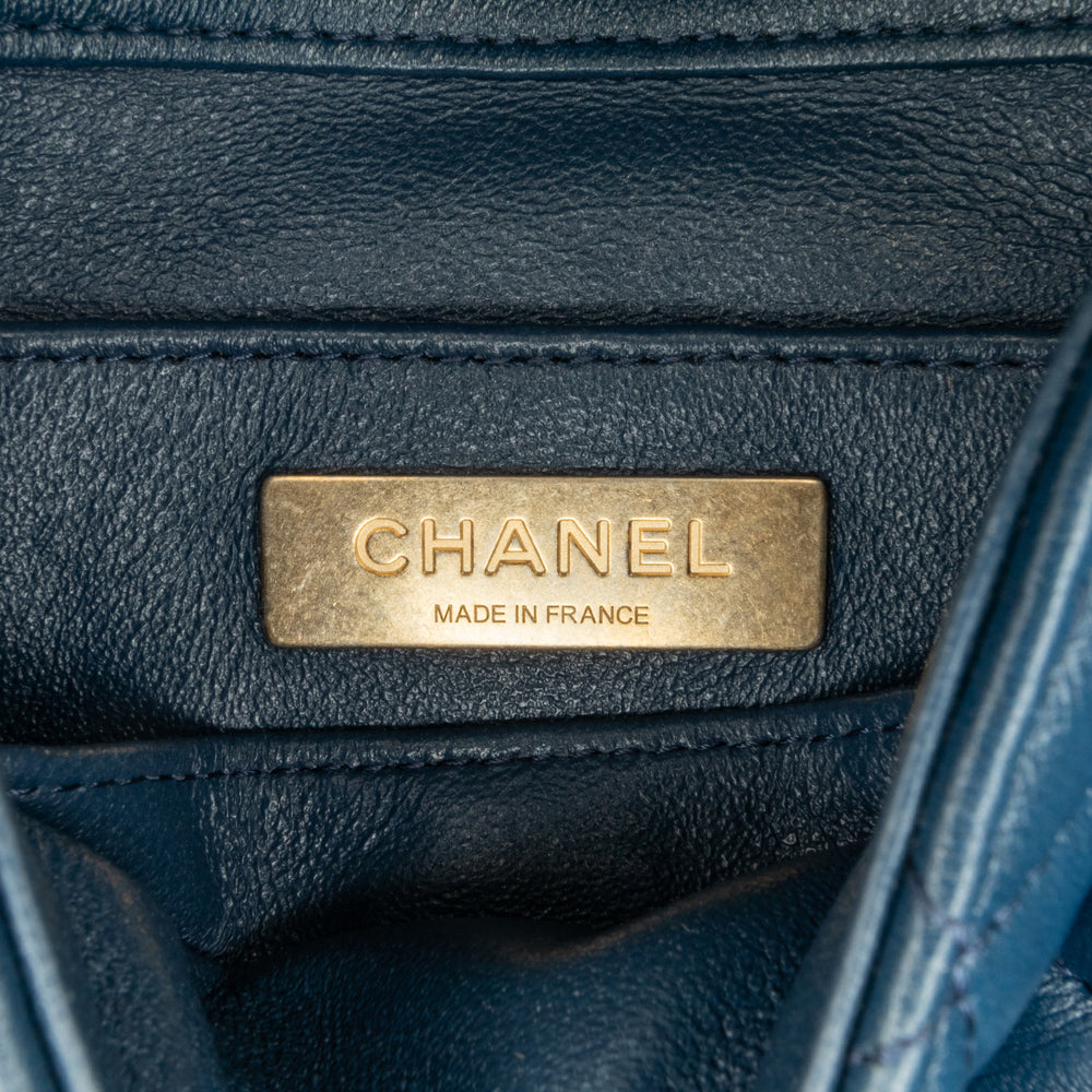 Chanel Mini Lambskin CC Crystal Full flap Blue