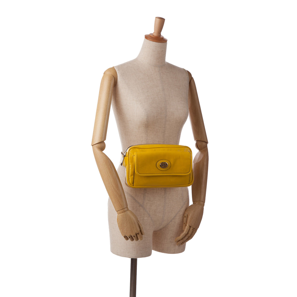 Gucci Interlocking G Morpheus Leather Belt Bag Yellow