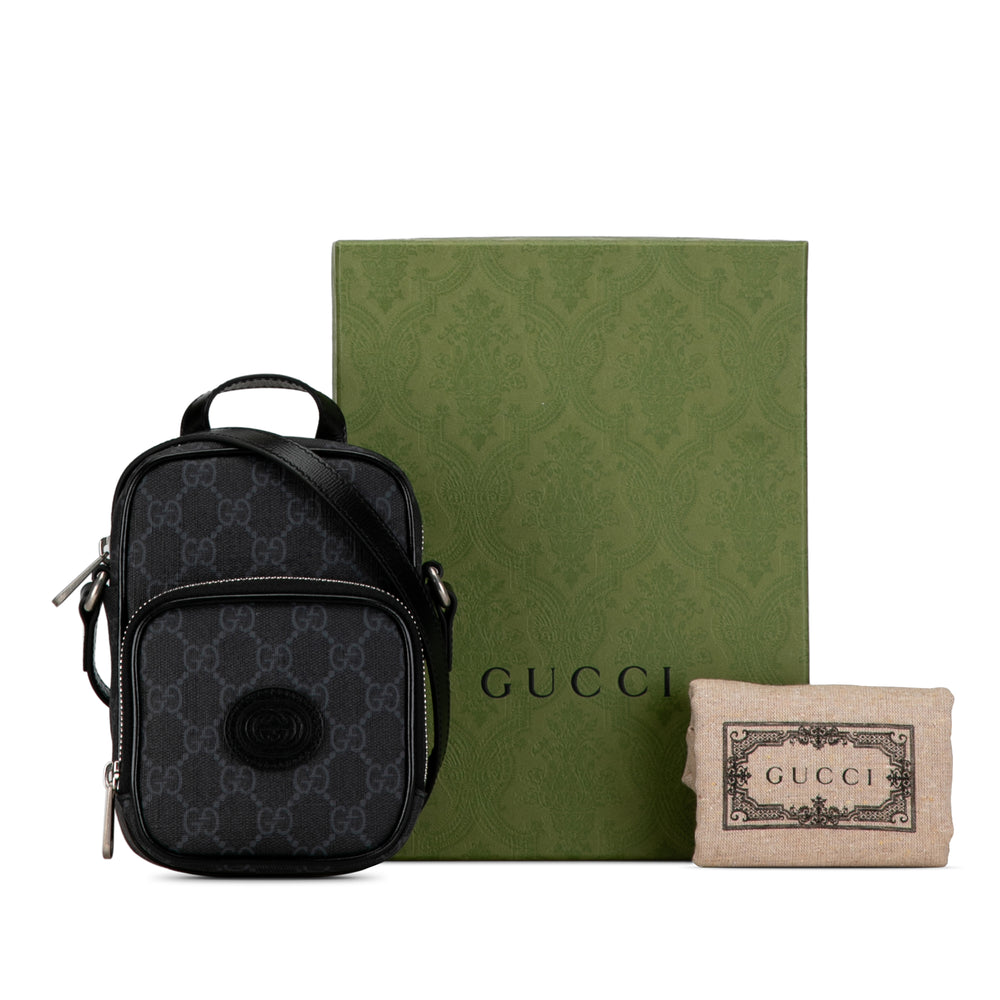 Gucci Mini GG Supreme Interlocking G Crossbody Gray