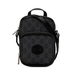 Gucci Mini GG Supreme Interlocking G Crossbody Gray