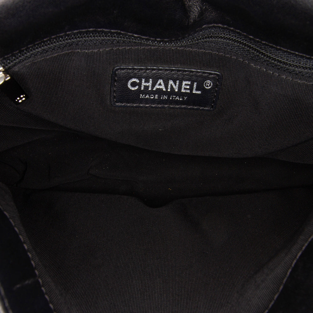 Chanel Large Quilted Patent Double Compartment Flap Black