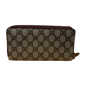 Gucci 473953 PVC & leather Round-Zip-Wallet Beige