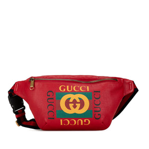 Gucci Leather Logo Belt Bag Red