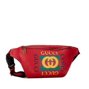 Gucci Leather Logo Belt Bag Red