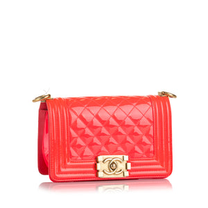 Chanel Small Patent Boy Bag Red