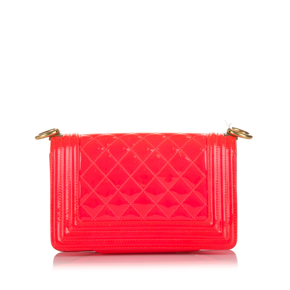 Chanel Small Patent Boy Bag Red