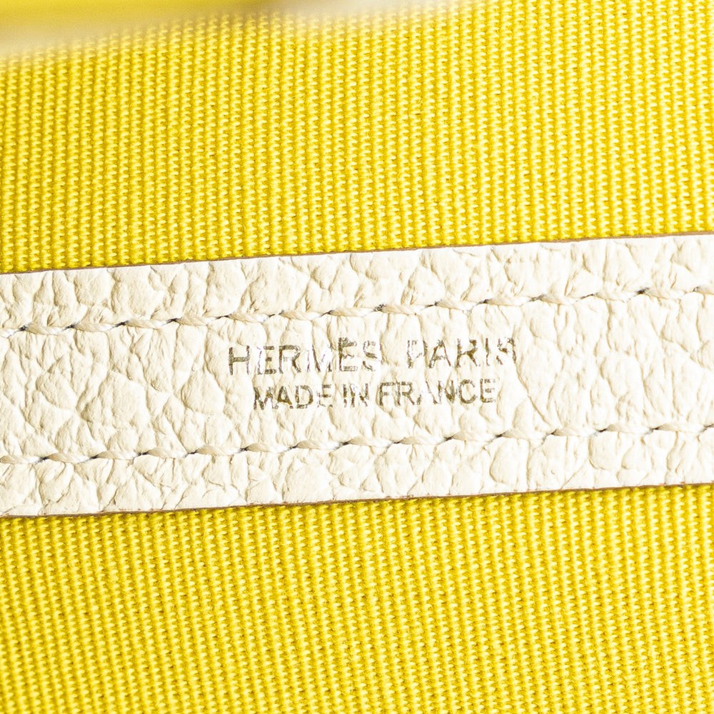 Hermès Military Toile and Negonda Garden File 28 Yellow