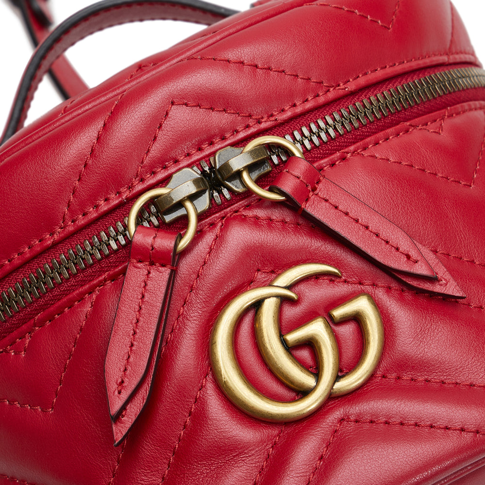 Gucci GG Marmont Round Backpack Red