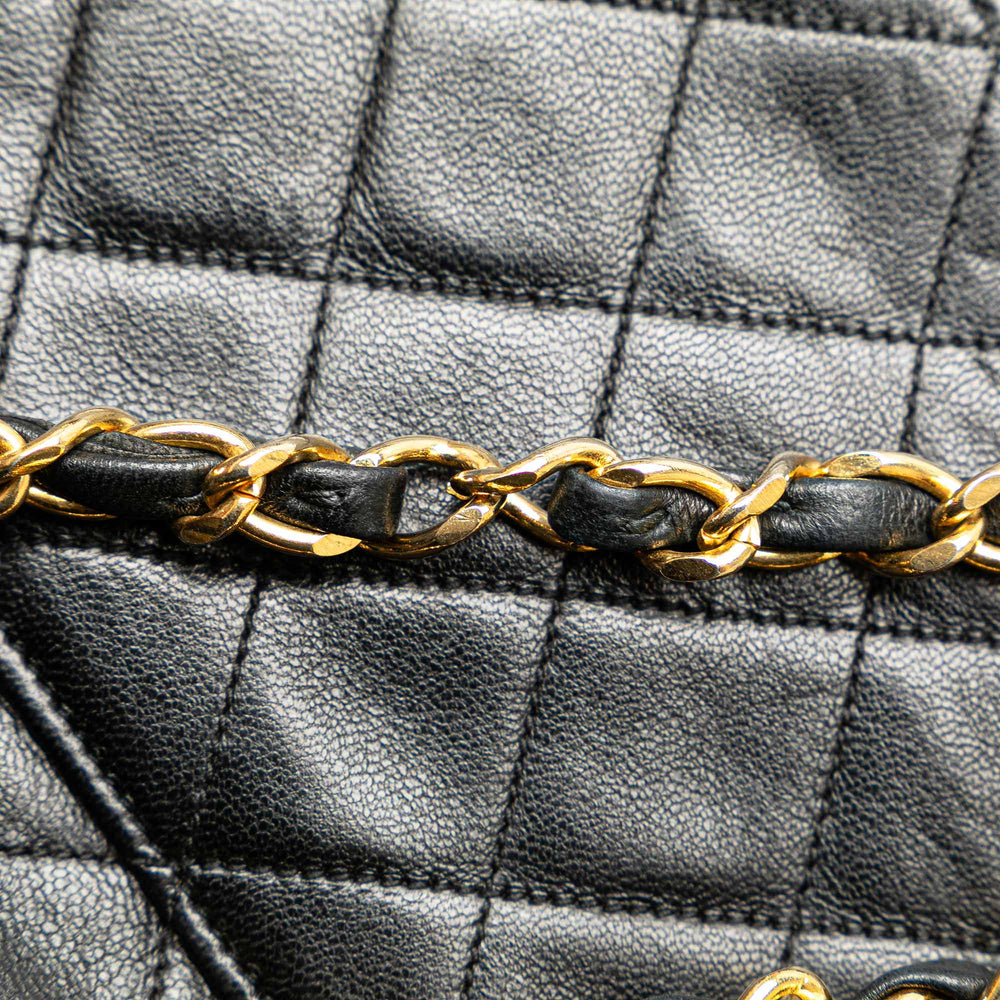 Chanel CC Quilted Lambskin Single Flap Black