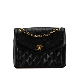 Chanel CC Quilted Lambskin Single Flap Black