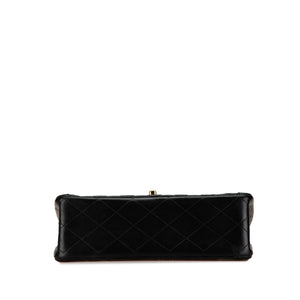 Chanel CC Quilted Lambskin Single Flap Black