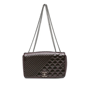 Chanel Medium Patent Coco Boy Flap Purple