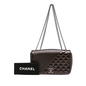 Chanel Medium Patent Coco Boy Flap Purple