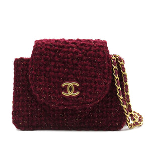 Chanel CC Tweed Crossbody Red