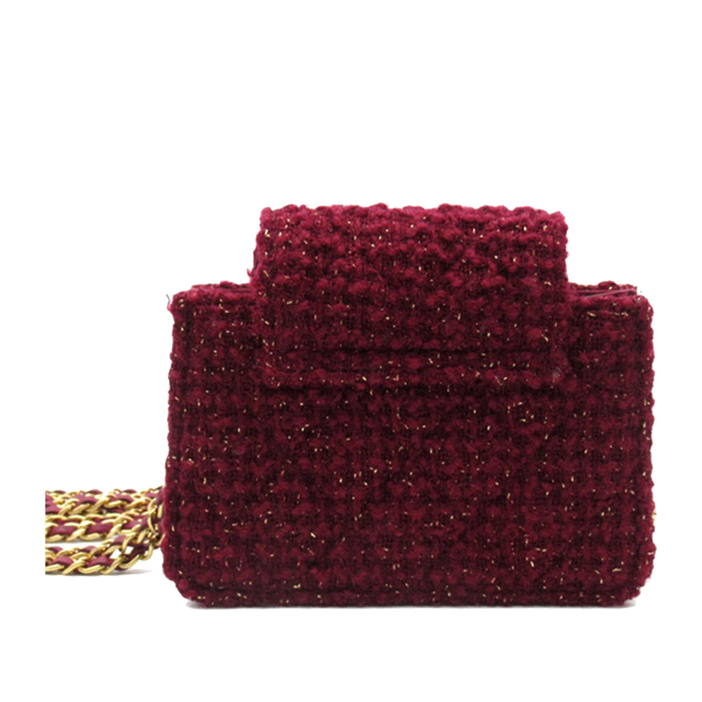 Chanel CC Tweed Crossbody Red