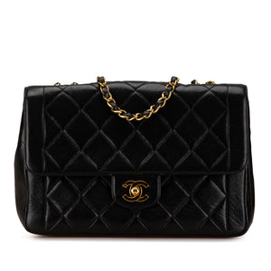 Chanel Medium Quilted Lambskin Border Single Flap Black