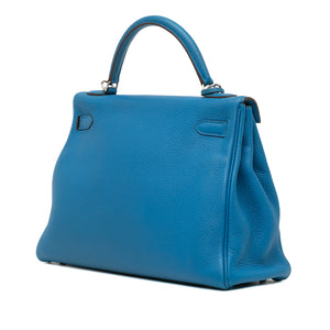 Hermès Clemence Kelly II Retourne 32 Blue