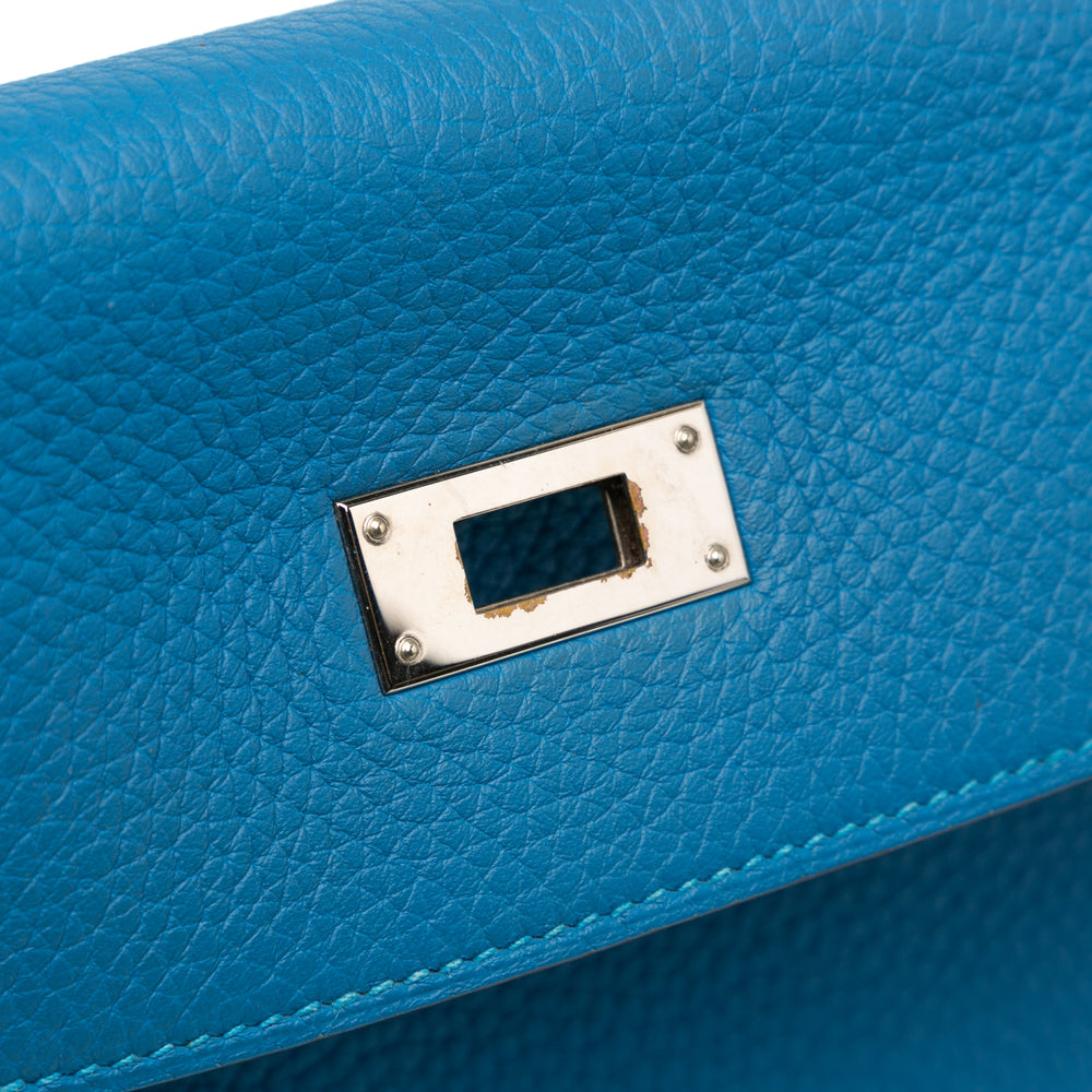 Hermès Clemence Kelly II Retourne 32 Blue