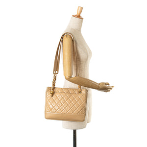 Chanel Quilted Lambskin Shoulder Bag Brown