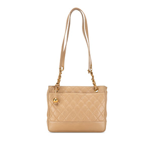 Chanel Quilted Lambskin Shoulder Bag Brown