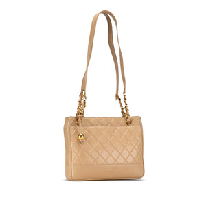 Chanel Quilted Lambskin Shoulder Bag Brown