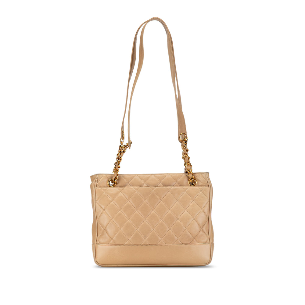 Chanel Quilted Lambskin Shoulder Bag Brown