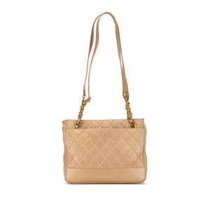 Chanel Quilted Lambskin Shoulder Bag Brown