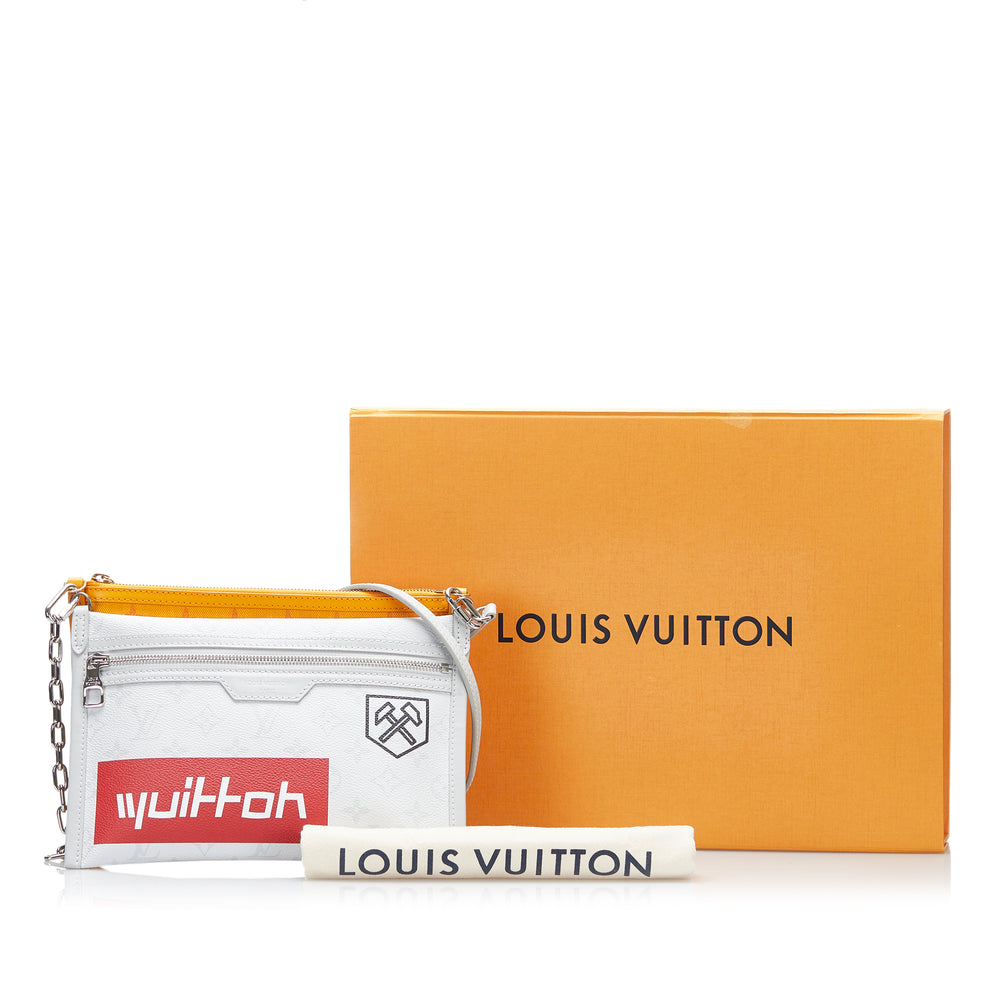 Louis Vuitton Monogram Antartica Double Flat Messenger Gray