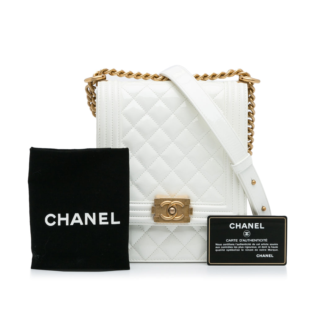 Chanel North South Boy Flap White