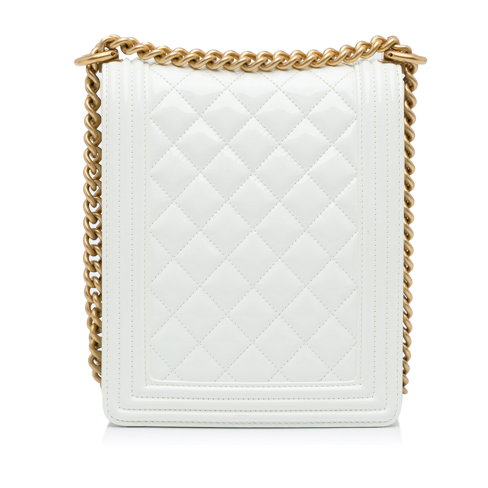 Chanel North South Boy Flap White