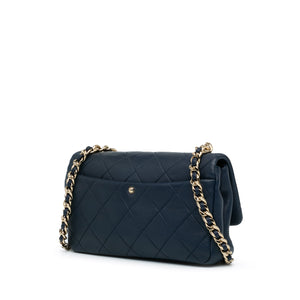 Chanel Small Lambskin Elegant Chain Single Flap Blue