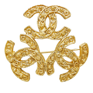 Chanel Triple CC Brooch Gold