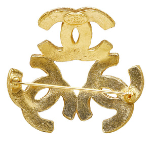 Chanel Triple CC Brooch Gold