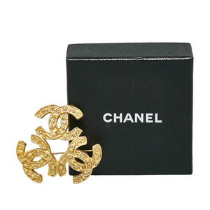 Chanel Triple CC Brooch Gold