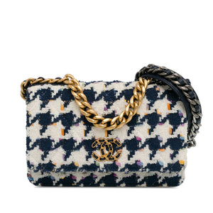 Chanel Tweed 19 Wallet On Chain Blue