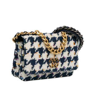 Chanel Tweed 19 Wallet On Chain Blue