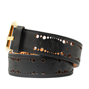 Louis Vuitton Monogram Mahina Perforated Phoenix Belt Black