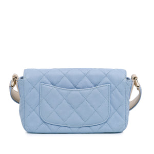 Chanel CC Quilted Caviar Single Flap Blue