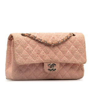 Chanel Medium Classic Tweed Double Flap Pink