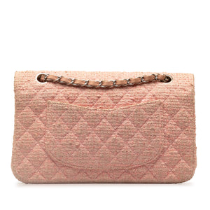 Chanel Medium Classic Tweed Double Flap Pink