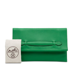 Hermès Evercolor Pliplat Clutch Green