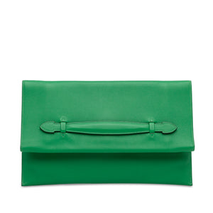 Hermès Evercolor Pliplat Clutch Green