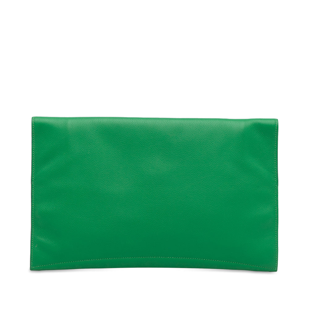 Hermès Evercolor Pliplat Clutch Green