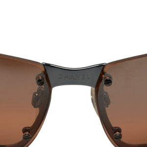 Chanel CC Rimless Sport Sunglasses Brown