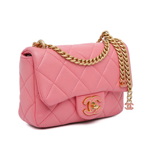 Chanel Mini Lambskin Pending CC Flap Pink